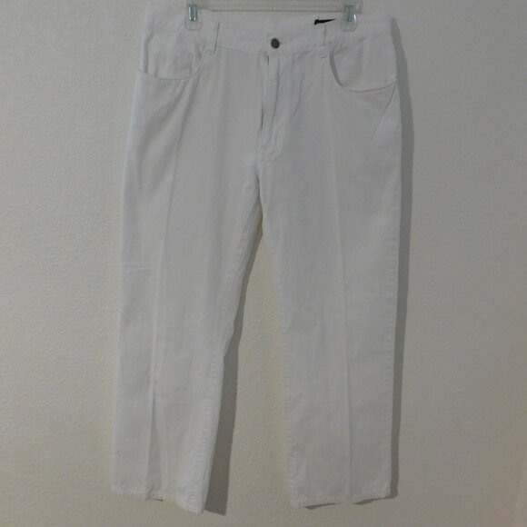 PERRY ELLIS White Cotton Jean Style Pants 34 MZE-503 - Picture 1 of 7